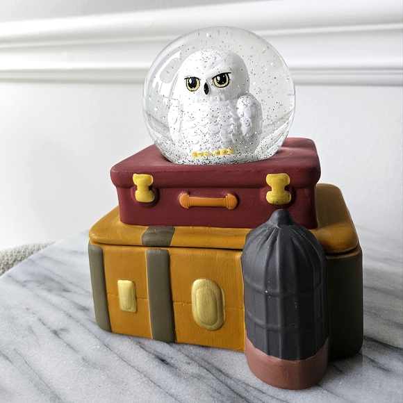 Harry Potter Hedwig Owl Glitter Snowglobe trinket Jar - Picture 3 of 8